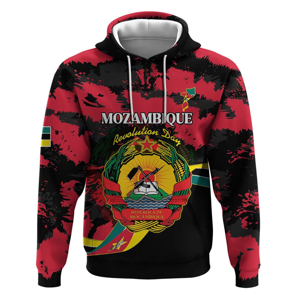 Personalized Mozambique Revolution Day Zip Hoodie Coat Of Arms FRELIMO - Wonder Print Shop