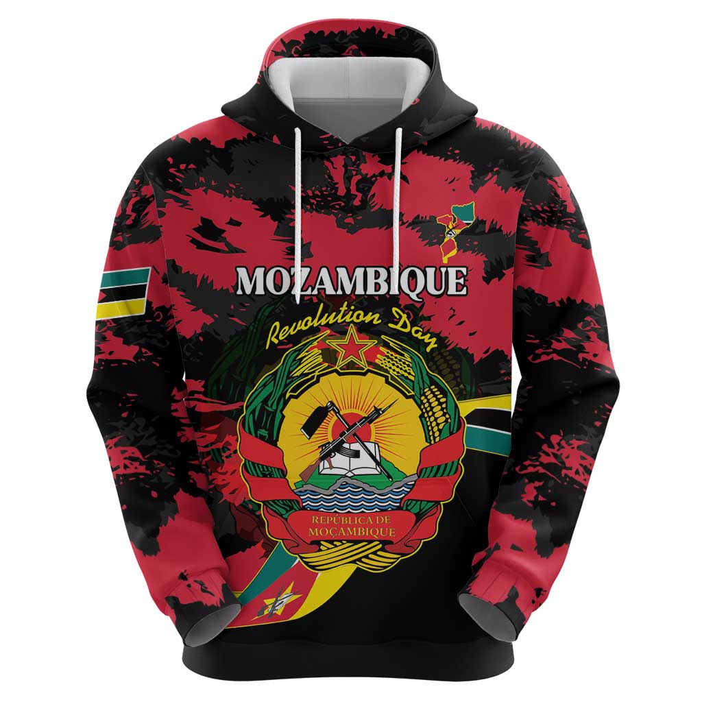 Personalized Mozambique Revolution Day Zip Hoodie Coat Of Arms FRELIMO - Wonder Print Shop