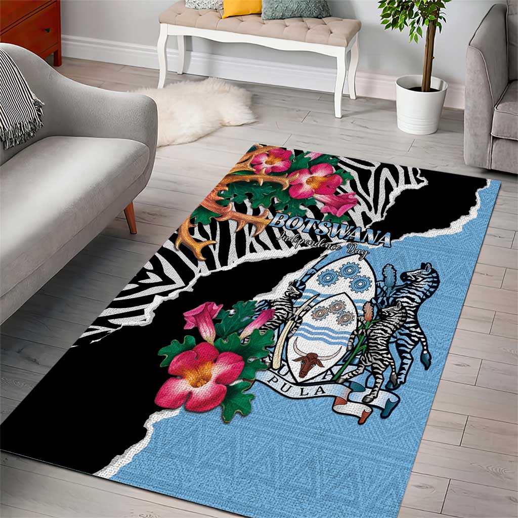 Botswana Independence Day Area Rug Coat Of Arms Devils Claw - Wonder Print Shop