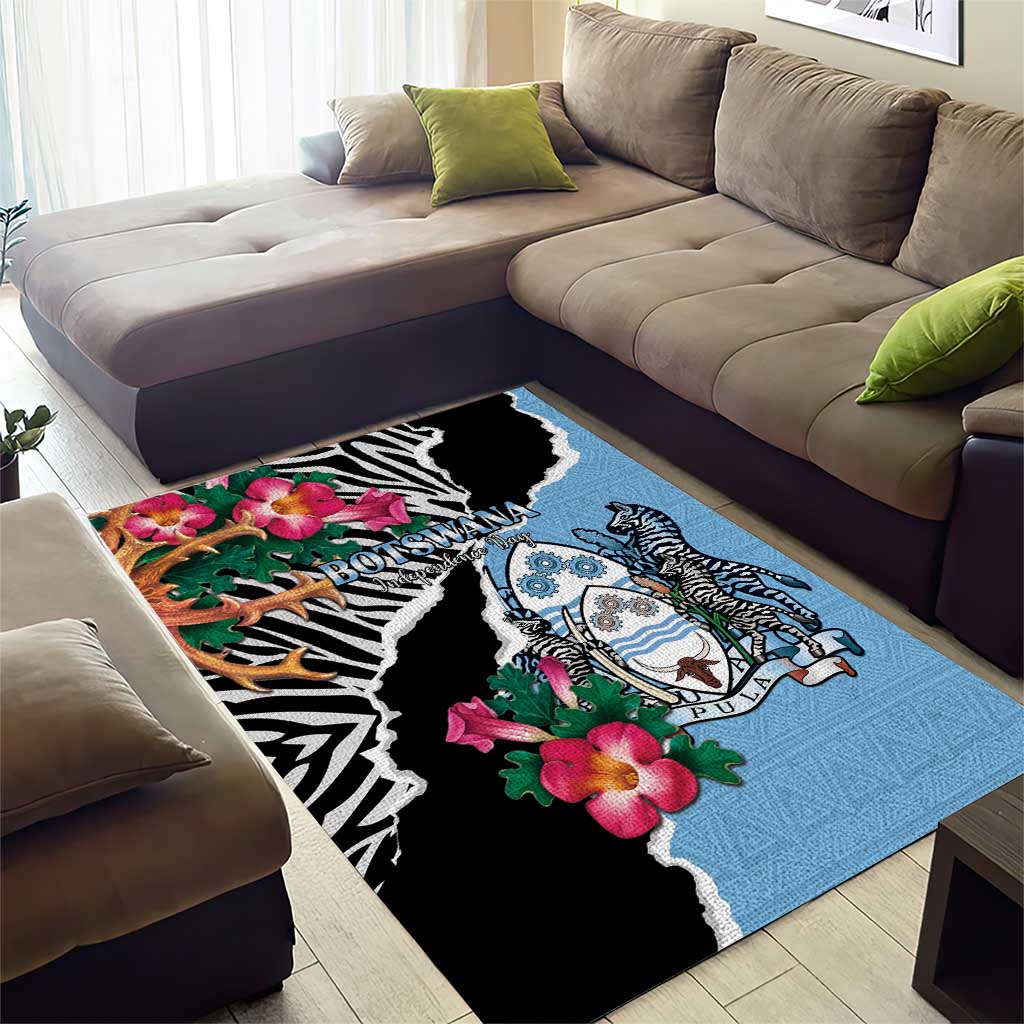 Botswana Independence Day Area Rug Coat Of Arms Devils Claw - Wonder Print Shop