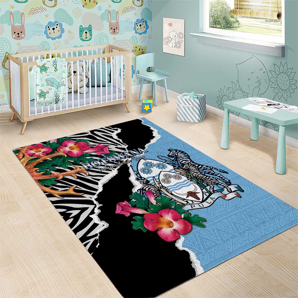 Botswana Independence Day Area Rug Coat Of Arms Devils Claw - Wonder Print Shop