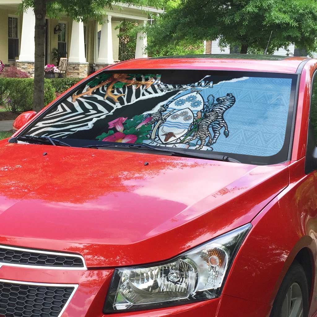 Botswana Independence Day Auto Sun Shade Coat Of Arms Devils Claw - Wonder Print Shop