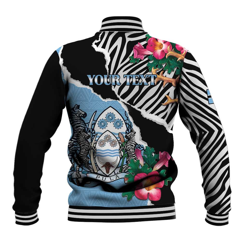 Personalized Botswana Independence Day Baseball Jacket Coat Of Arms Devils Claw - Wonder Print Shop