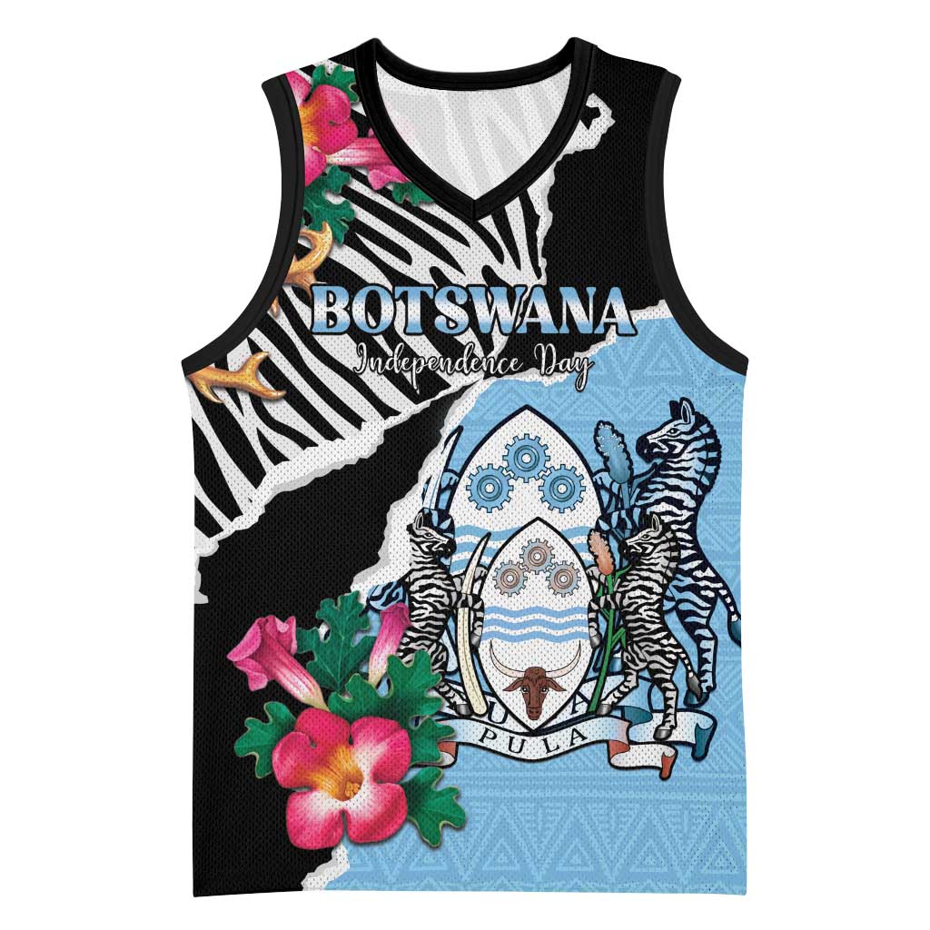 Personalized Botswana Independence Day Basketball Jersey Coat Of Arms Devils Claw - Wonder Print Shop