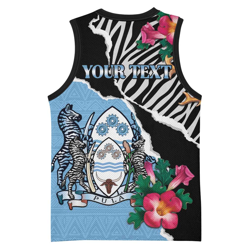 Personalized Botswana Independence Day Basketball Jersey Coat Of Arms Devils Claw - Wonder Print Shop