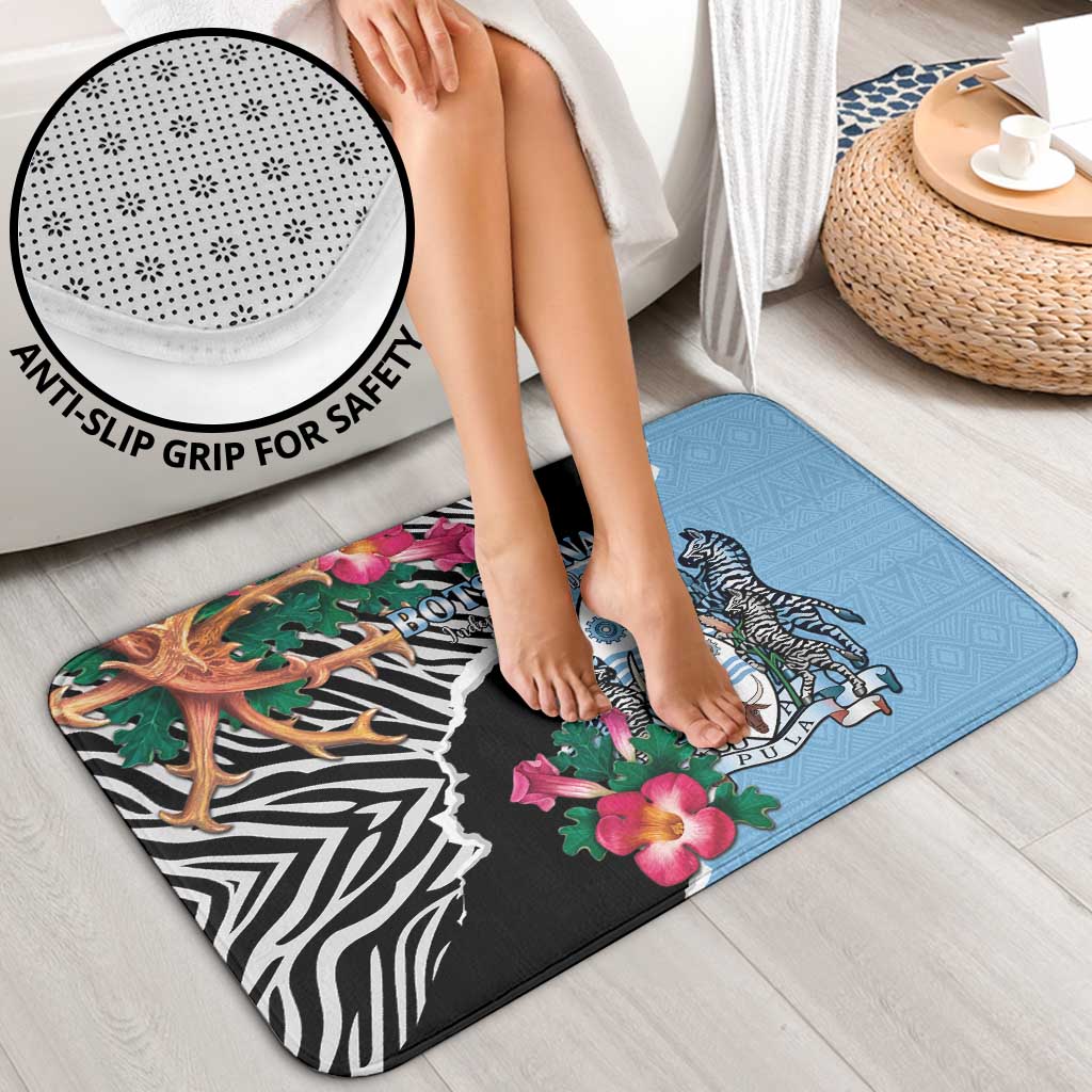 Botswana Independence Day Bathroom Set Coat Of Arms Devils Claw - Wonder Print Shop