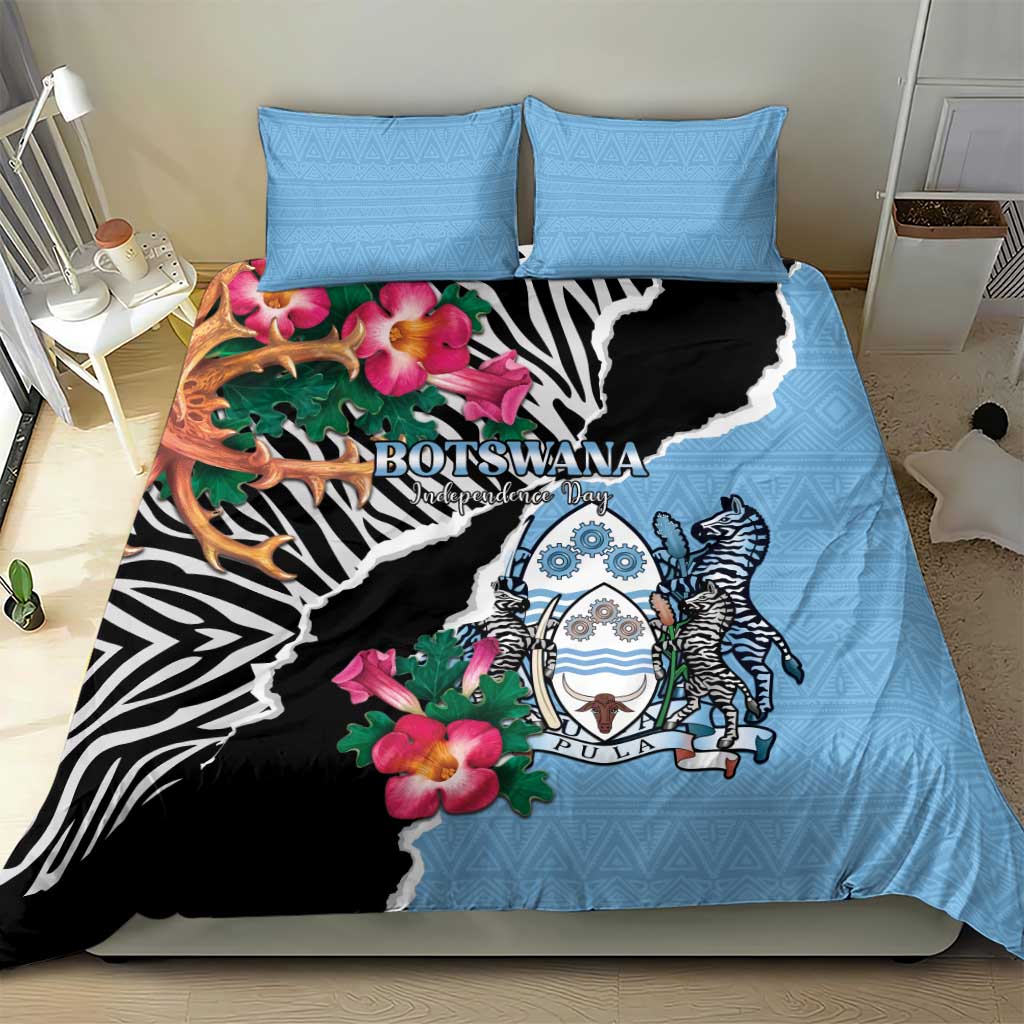 Botswana Independence Day Bedding Set Coat Of Arms Devils Claw - Wonder Print Shop