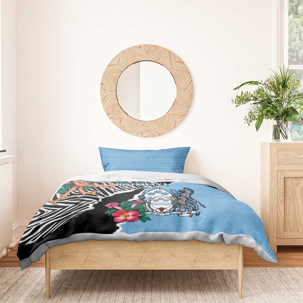 Botswana Independence Day Bedding Set Coat Of Arms Devils Claw - Wonder Print Shop