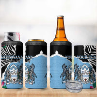 Personalized Botswana Independence Day 4 in 1 Can Cooler Tumbler Coat Of Arms Devils Claw - Wonder Print Shop