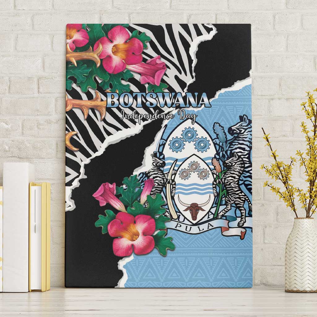 Botswana Independence Day Canvas Wall Art Coat Of Arms Devils Claw - Wonder Print Shop