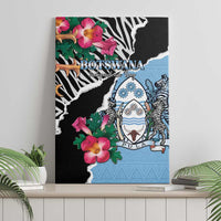 Botswana Independence Day Canvas Wall Art Coat Of Arms Devils Claw - Wonder Print Shop