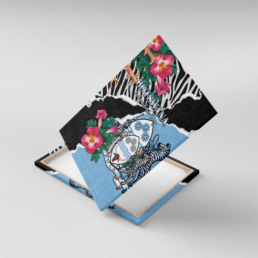 Botswana Independence Day Canvas Wall Art Coat Of Arms Devils Claw - Wonder Print Shop