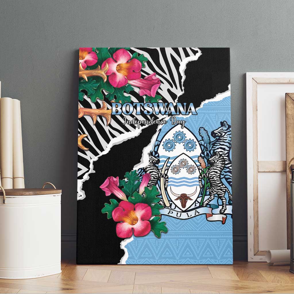 Botswana Independence Day Canvas Wall Art Coat Of Arms Devils Claw - Wonder Print Shop