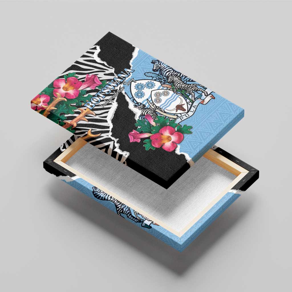 Botswana Independence Day Canvas Wall Art Coat Of Arms Devils Claw - Wonder Print Shop