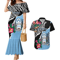 Personalized Botswana Independence Day Couples Matching Mermaid Dress and Hawaiian Shirt Coat Of Arms Devils Claw - Wonder Print Shop