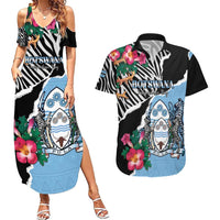 Personalized Botswana Independence Day Couples Matching Summer Maxi Dress and Hawaiian Shirt Coat Of Arms Devils Claw - Wonder Print Shop