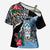 Personalized Botswana Independence Day Cross Shoulder Shirt Coat Of Arms Devils Claw - Wonder Print Shop