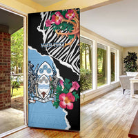 Personalized Botswana Independence Day Door Cover Coat Of Arms Devils Claw - Wonder Print Shop