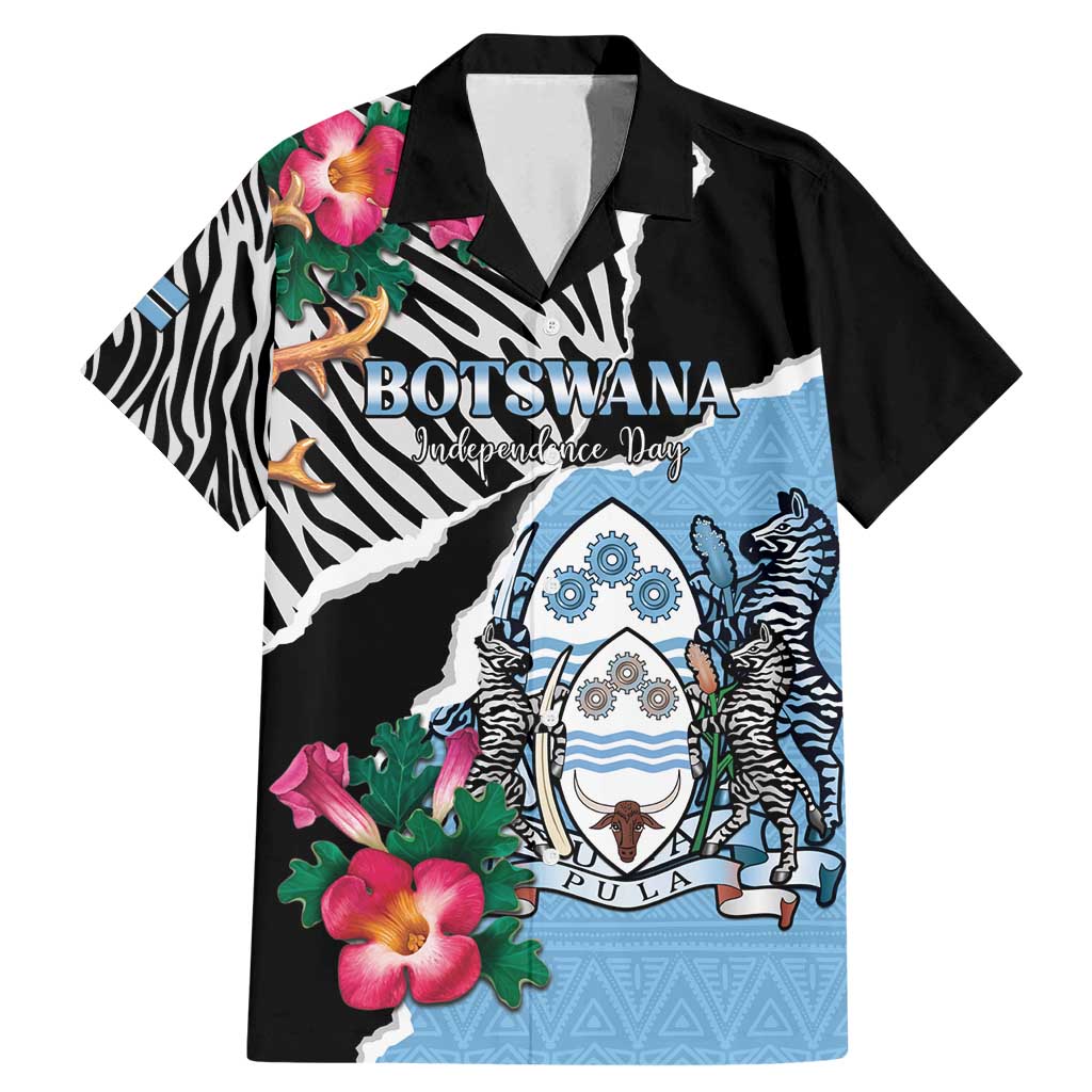 Personalized Botswana Independence Day Family Matching Mermaid Dress and Hawaiian Shirt Coat Of Arms Devils Claw - Wonder Print Shop