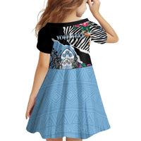 Personalized Botswana Independence Day Family Matching Off Shoulder Short Dress and Hawaiian Shirt Coat Of Arms Devils Claw - Wonder Print Shop