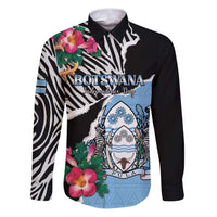Personalized Botswana Independence Day Family Matching Puletasi and Hawaiian Shirt Coat Of Arms Devils Claw - Wonder Print Shop