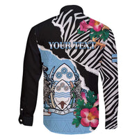 Personalized Botswana Independence Day Family Matching Puletasi and Hawaiian Shirt Coat Of Arms Devils Claw - Wonder Print Shop