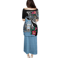 Personalized Botswana Independence Day Family Matching Puletasi and Hawaiian Shirt Coat Of Arms Devils Claw - Wonder Print Shop