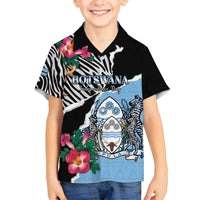 Personalized Botswana Independence Day Family Matching Puletasi and Hawaiian Shirt Coat Of Arms Devils Claw - Wonder Print Shop