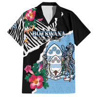 Personalized Botswana Independence Day Family Matching Summer Maxi Dress and Hawaiian Shirt Coat Of Arms Devils Claw - Wonder Print Shop