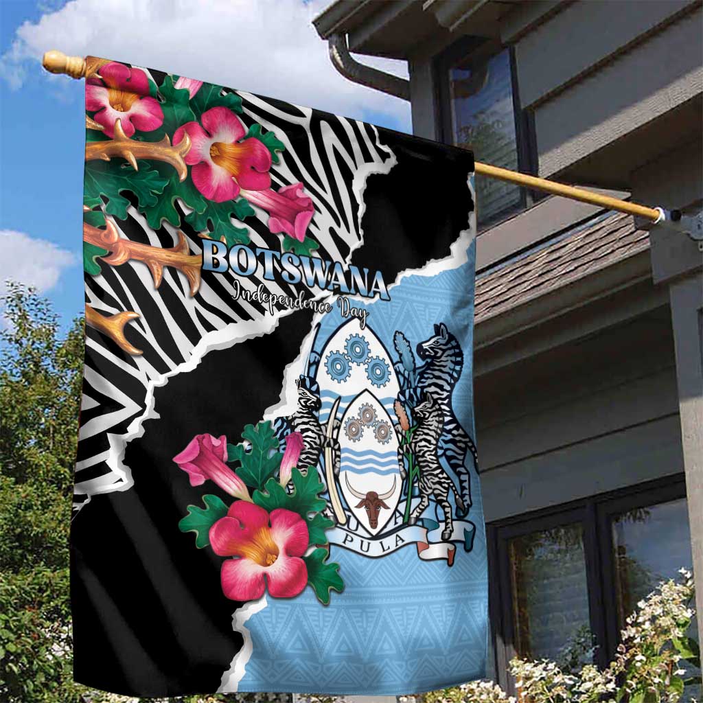 Botswana Independence Day Garden Flag Coat Of Arms Devils Claw - Wonder Print Shop