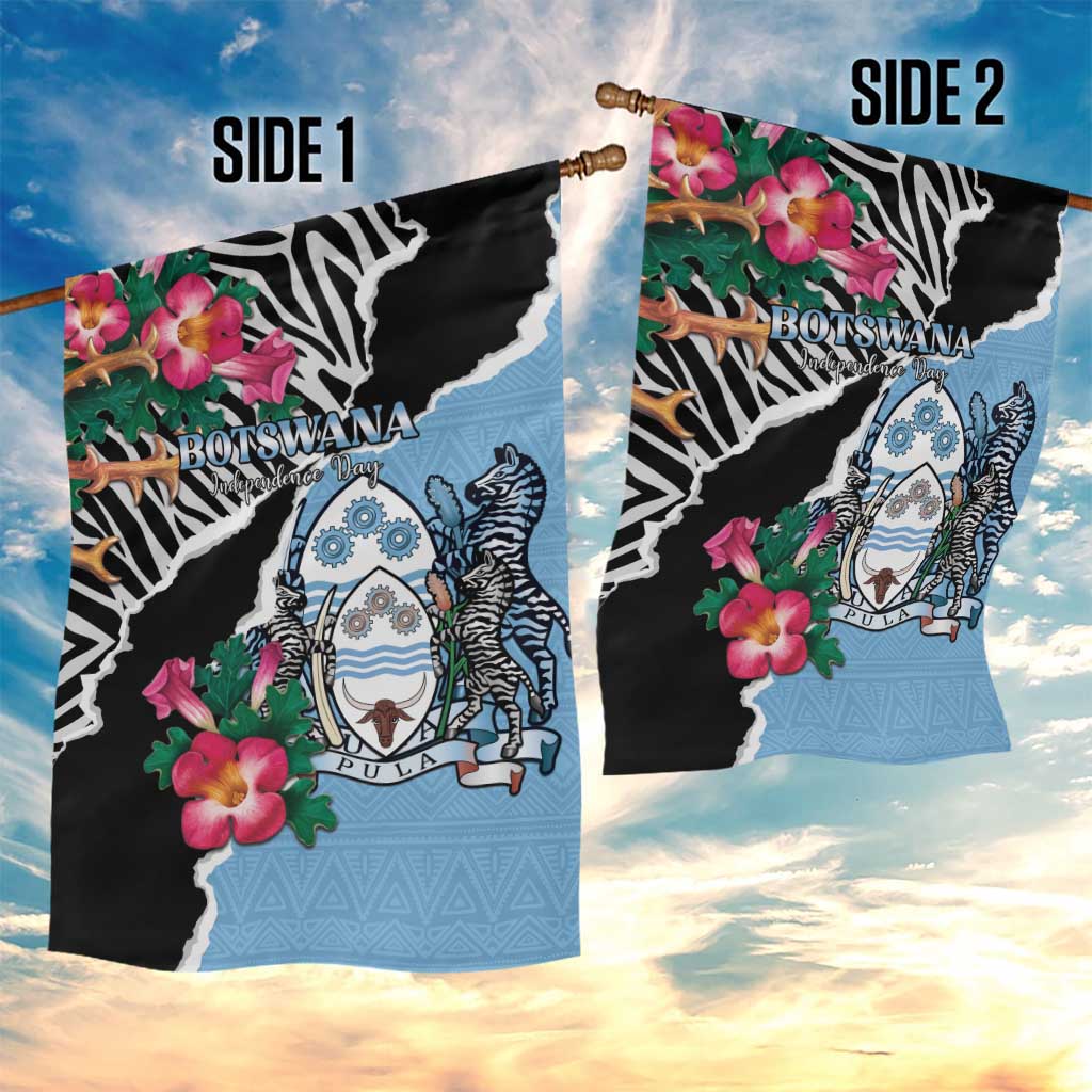 Botswana Independence Day Garden Flag Coat Of Arms Devils Claw - Wonder Print Shop