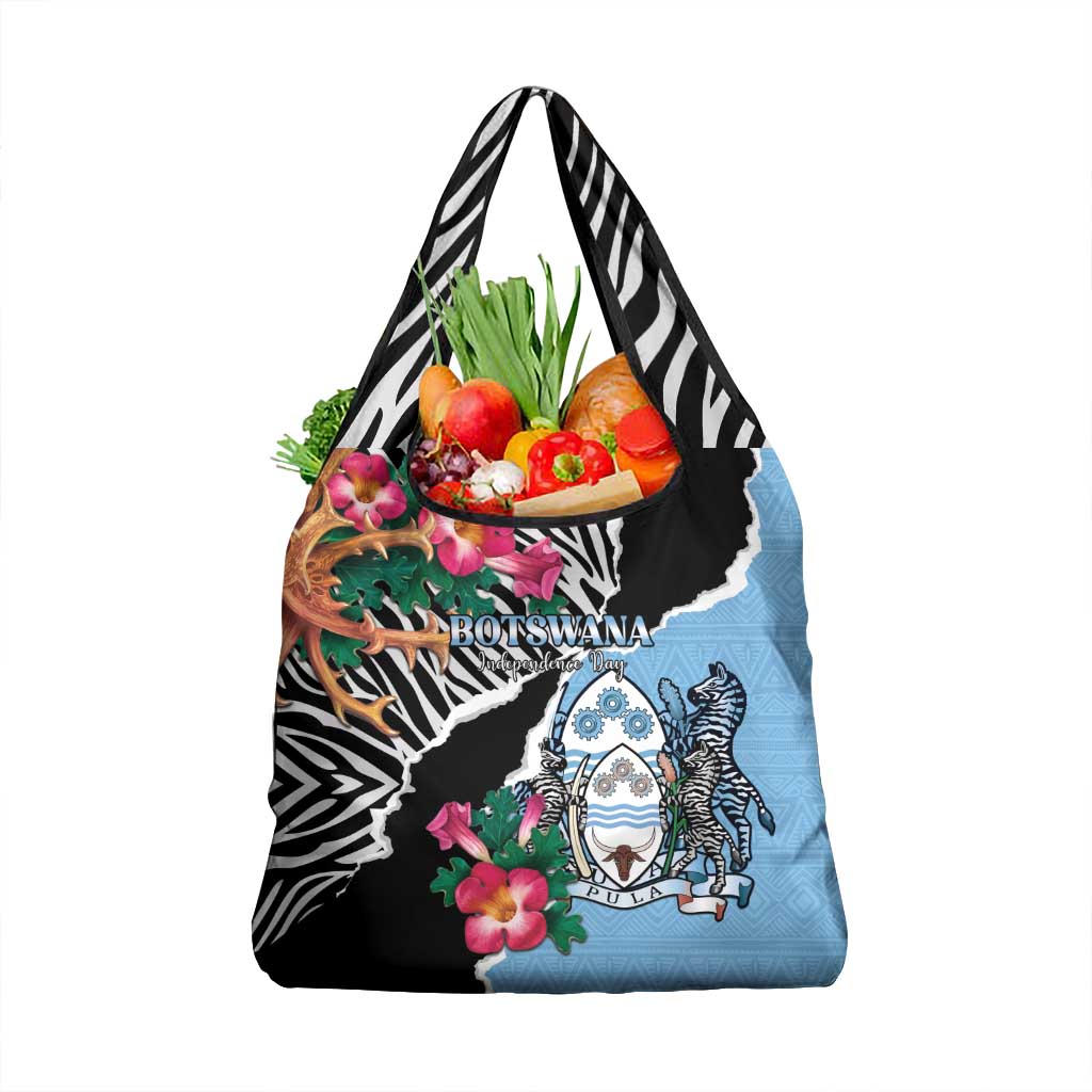 Botswana Independence Day Grocery Bag Coat Of Arms Devils Claw - Wonder Print Shop