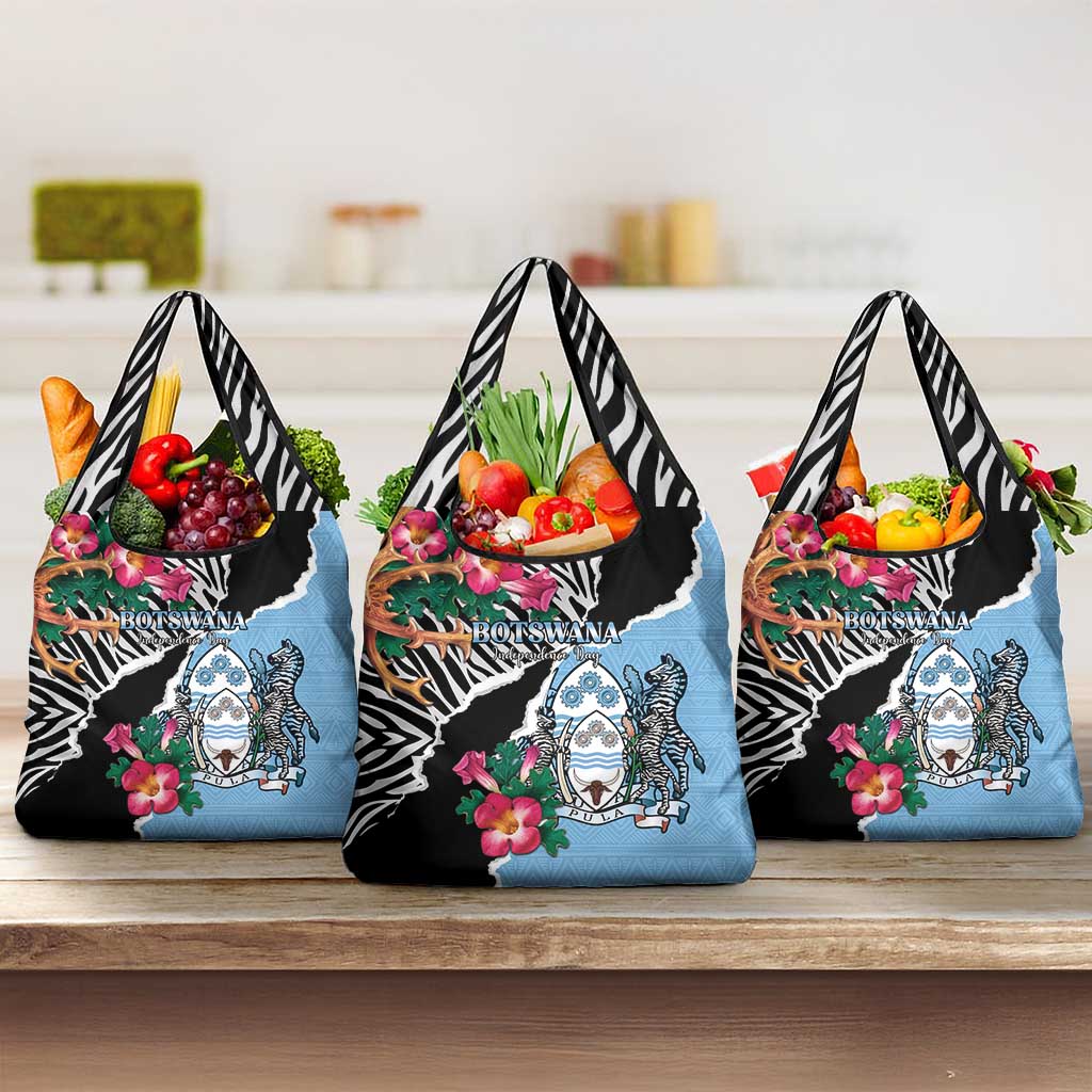 Botswana Independence Day Grocery Bag Coat Of Arms Devils Claw - Wonder Print Shop