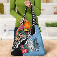 Botswana Independence Day Grocery Bag Coat Of Arms Devils Claw - Wonder Print Shop
