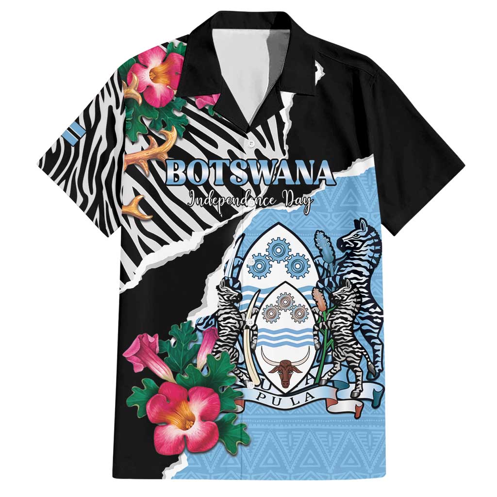 Personalized Botswana Independence Day Hawaiian Shirt Coat Of Arms Devils Claw - Wonder Print Shop