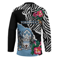 Personalized Botswana Independence Day Hockey Jersey Coat Of Arms Devils Claw - Wonder Print Shop