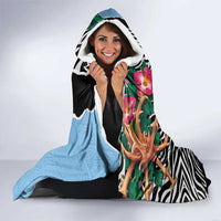 Botswana Independence Day Hooded Blanket Coat Of Arms Devils Claw - Wonder Print Shop