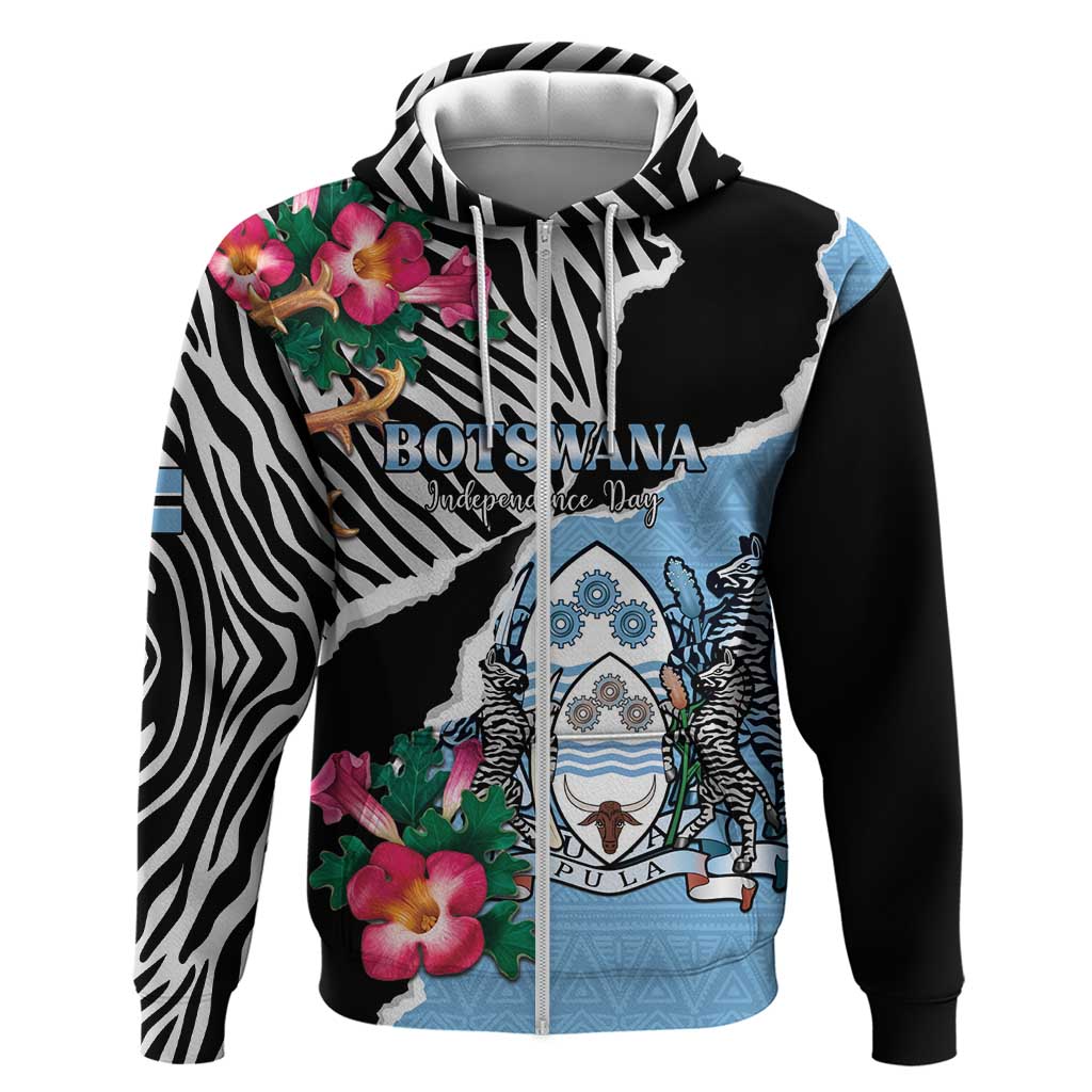 Personalized Botswana Independence Day Hoodie Coat Of Arms Devils Claw - Wonder Print Shop