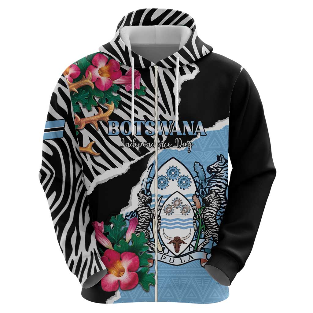 Personalized Botswana Independence Day Hoodie Coat Of Arms Devils Claw - Wonder Print Shop