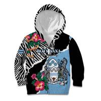 Personalized Botswana Independence Day Kid Hoodie Coat Of Arms Devils Claw - Wonder Print Shop