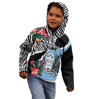 Personalized Botswana Independence Day Kid Hoodie Coat Of Arms Devils Claw - Wonder Print Shop