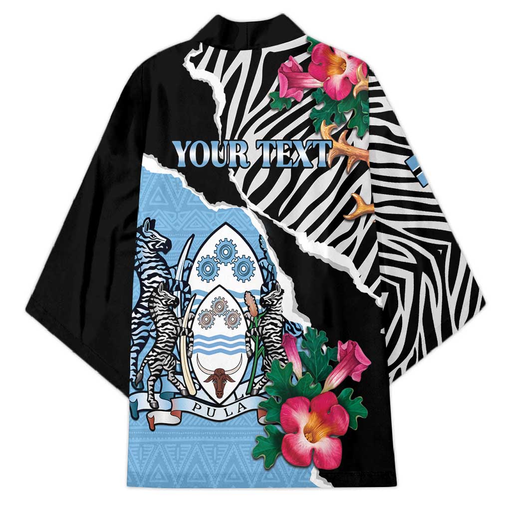 Personalized Botswana Independence Day Kimono Coat Of Arms Devils Claw - Wonder Print Shop