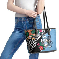 Botswana Independence Day Leather Tote Bag Coat Of Arms Devils Claw - Wonder Print Shop