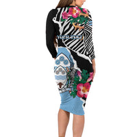 Personalized Botswana Independence Day Long Sleeve Bodycon Dress Coat Of Arms Devils Claw - Wonder Print Shop