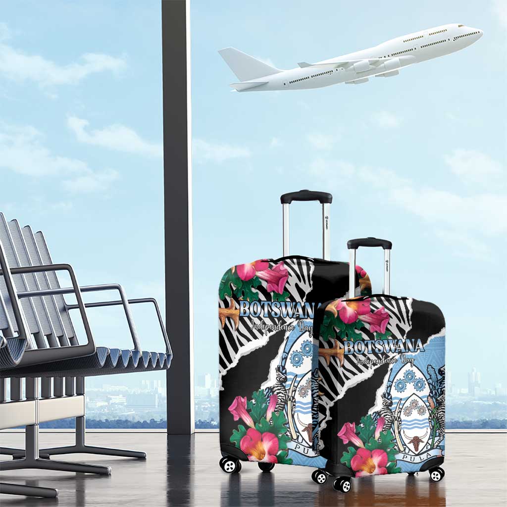 Botswana Independence Day Luggage Cover Coat Of Arms Devils Claw - Wonder Print Shop