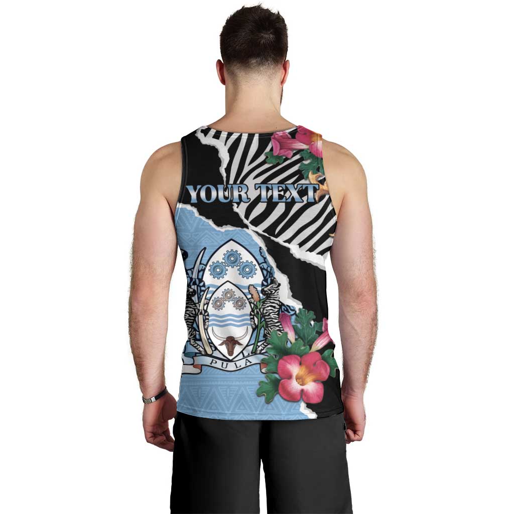 Personalized Botswana Independence Day Men Tank Top Coat Of Arms Devils Claw - Wonder Print Shop