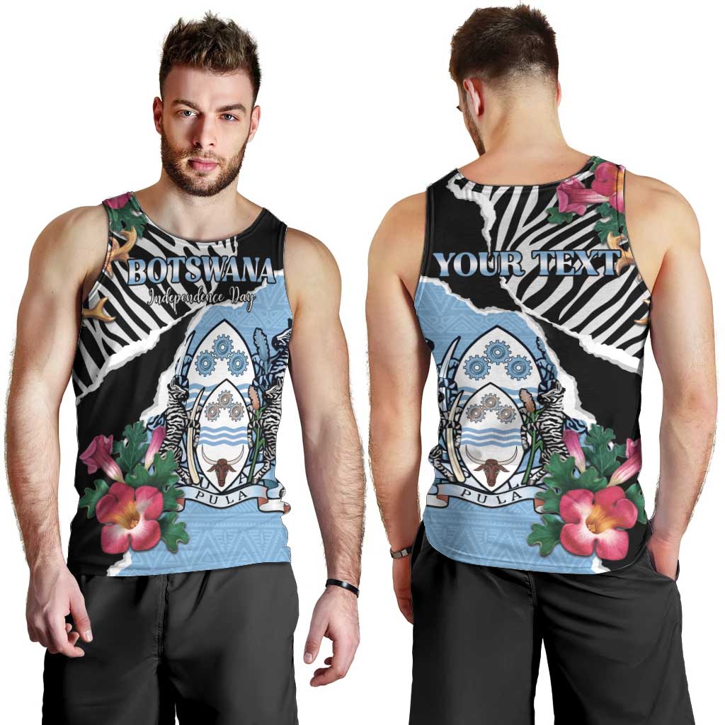 Personalized Botswana Independence Day Men Tank Top Coat Of Arms Devils Claw - Wonder Print Shop