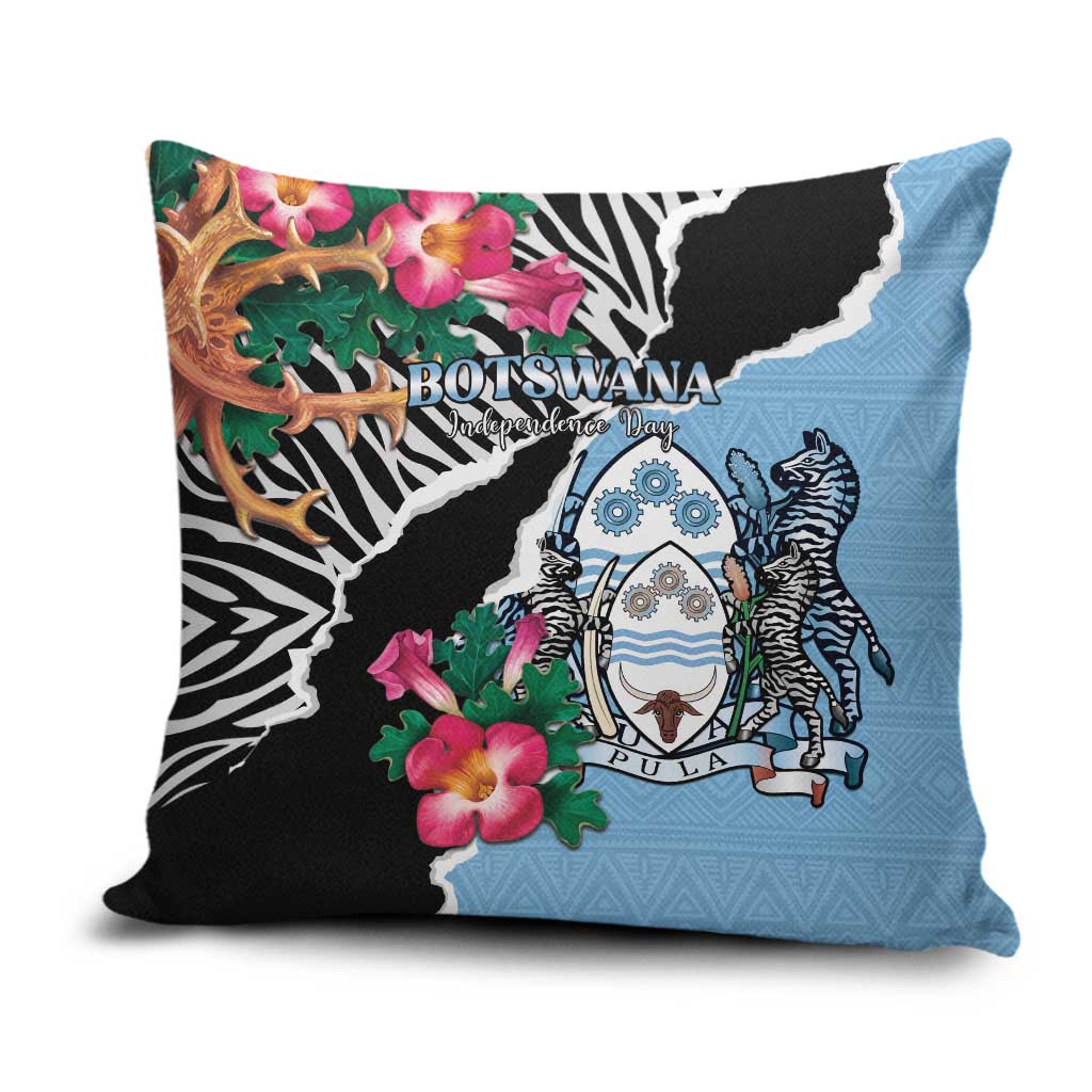 Botswana Independence Day Pillow Cover Coat Of Arms Devils Claw - Wonder Print Shop