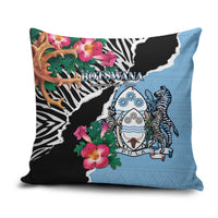 Botswana Independence Day Pillow Cover Coat Of Arms Devils Claw - Wonder Print Shop