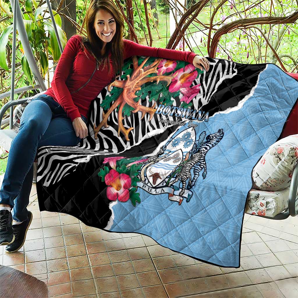 Botswana Independence Day Quilt Coat Of Arms Devils Claw - Wonder Print Shop